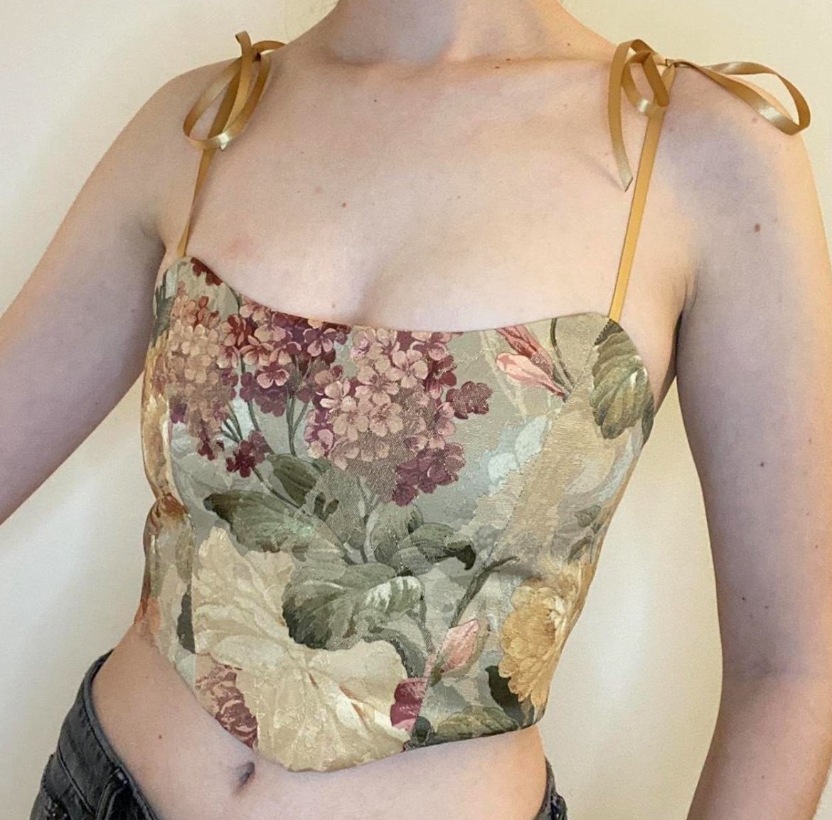 Vintage Floral Corset Top