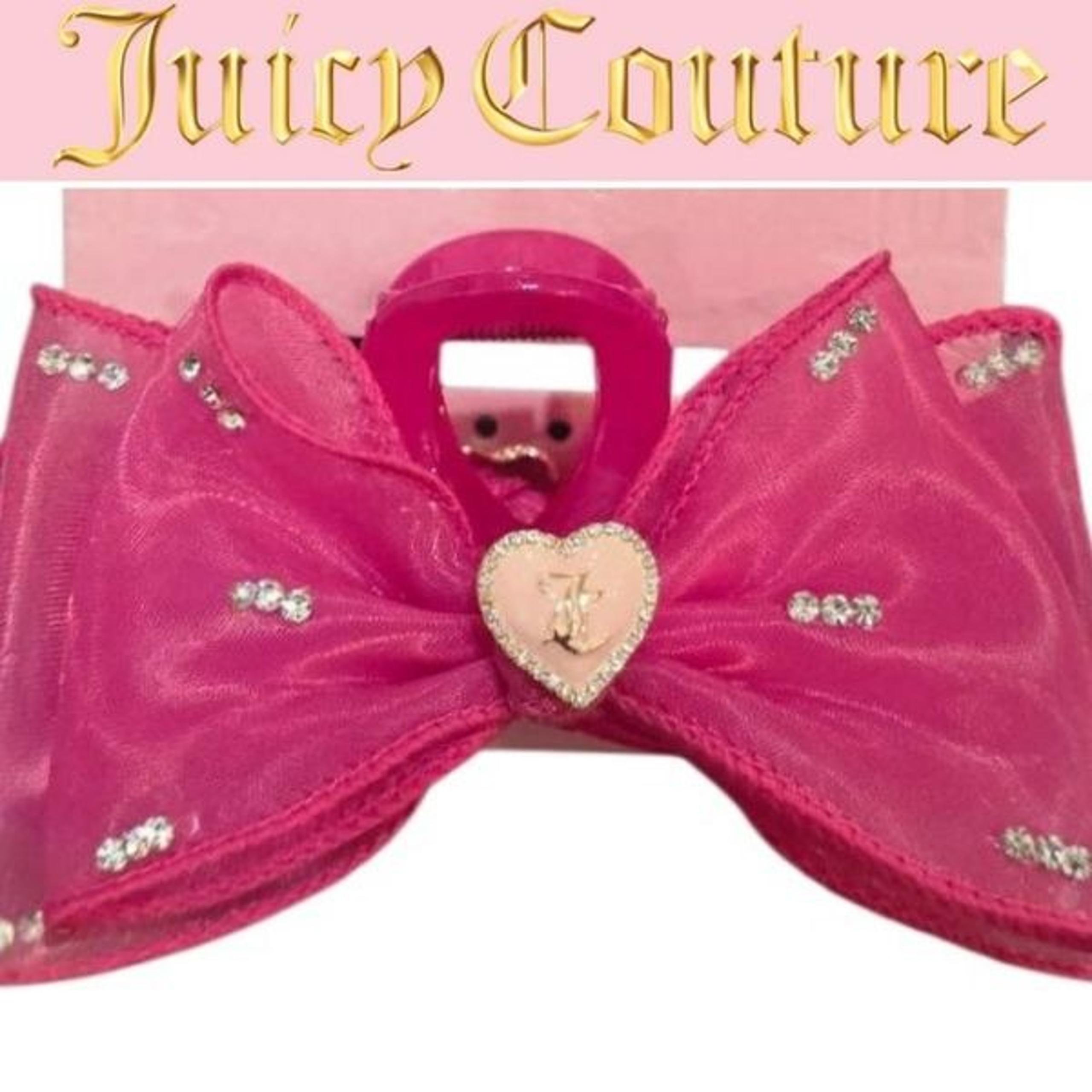 Juicy Couture Pink Rhibestone Embellished Hair Styling Clip Bow
