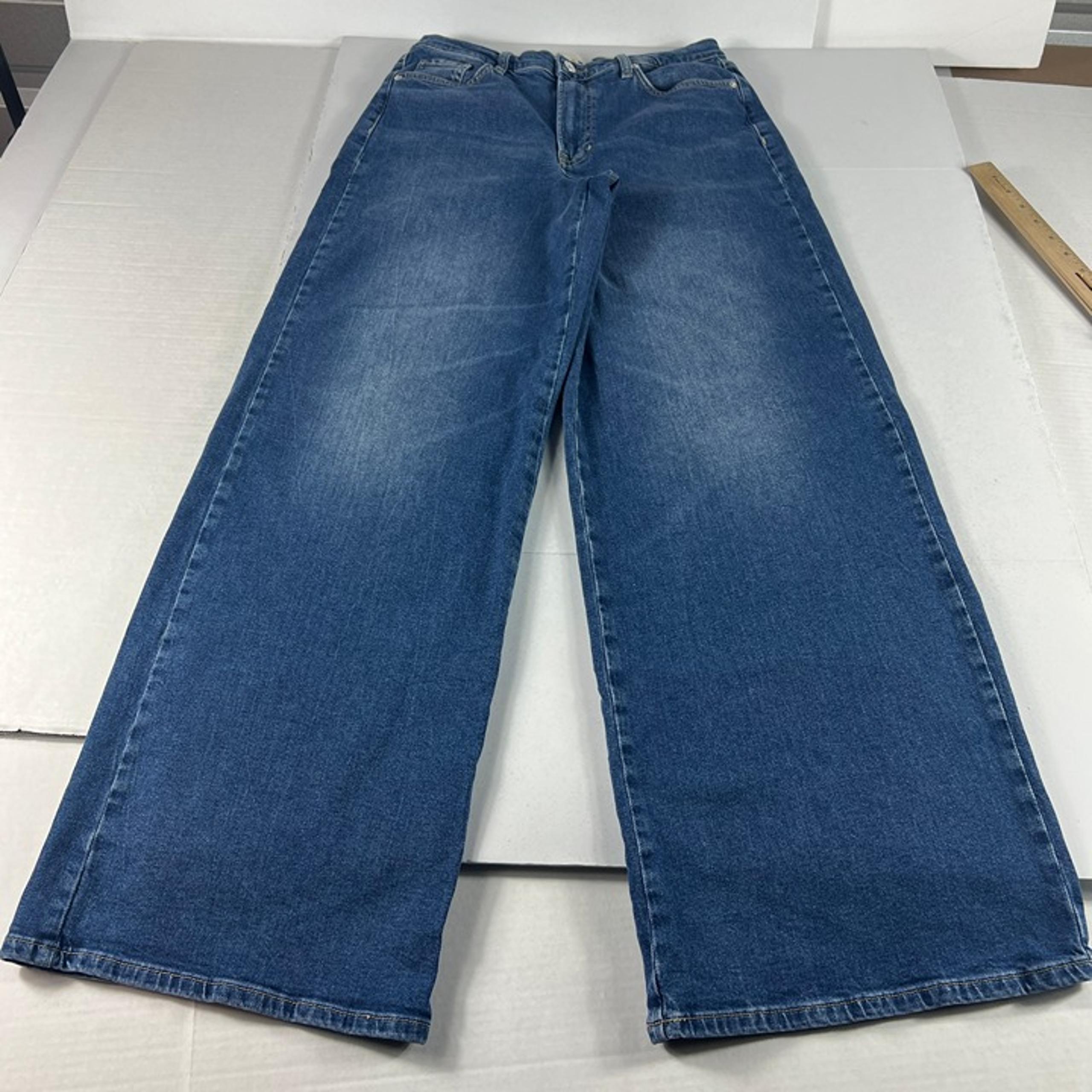 Jeans Women's 30x32* High Rise Wide Leg Blue Faded Stretch Denim Tag 29x34 - Boden
