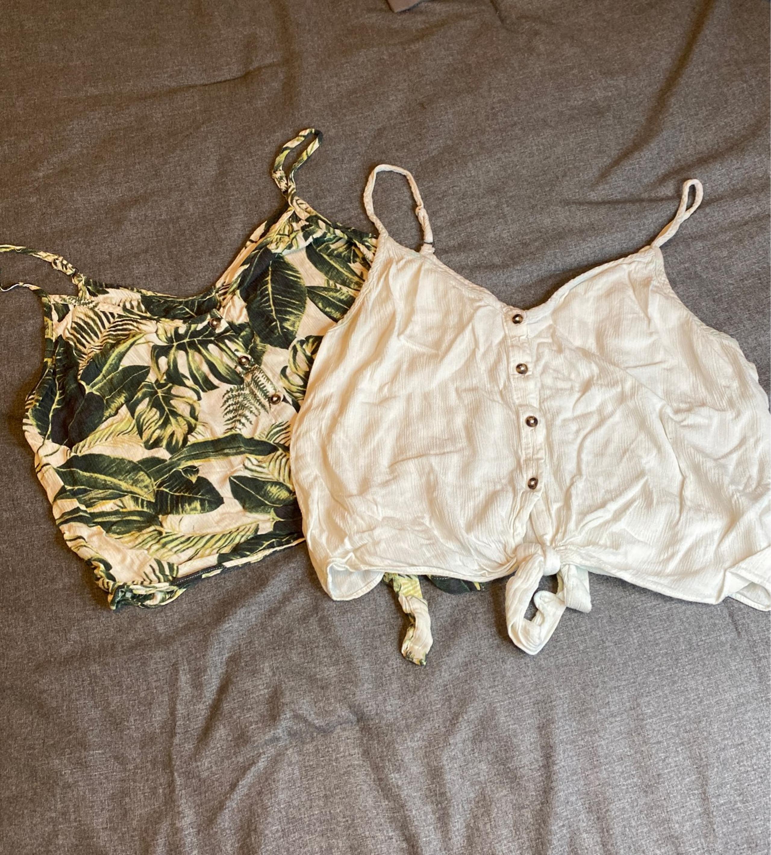 H&M crop button up tanktops
