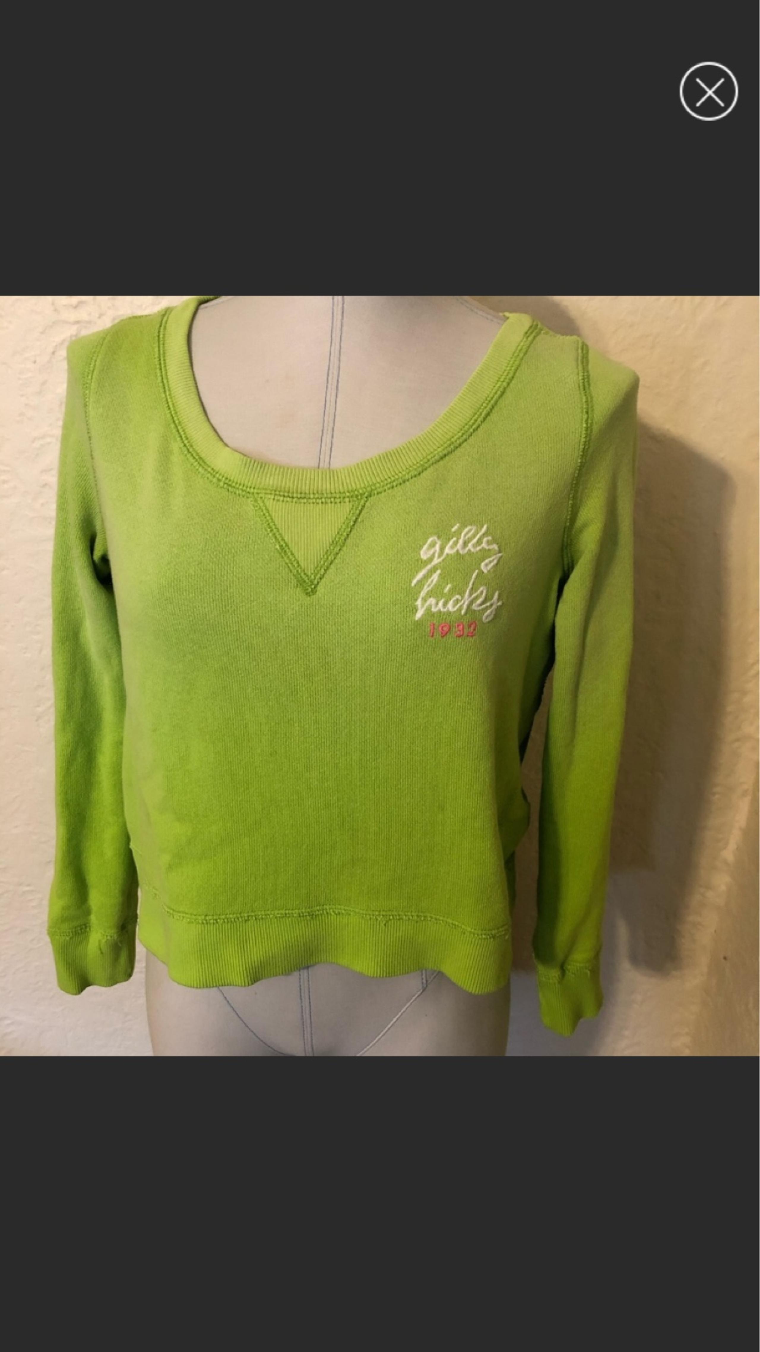 Gilly Hicks Lime Green Ombré White Pink Logo Beach Coconut Girl Sweatshirt