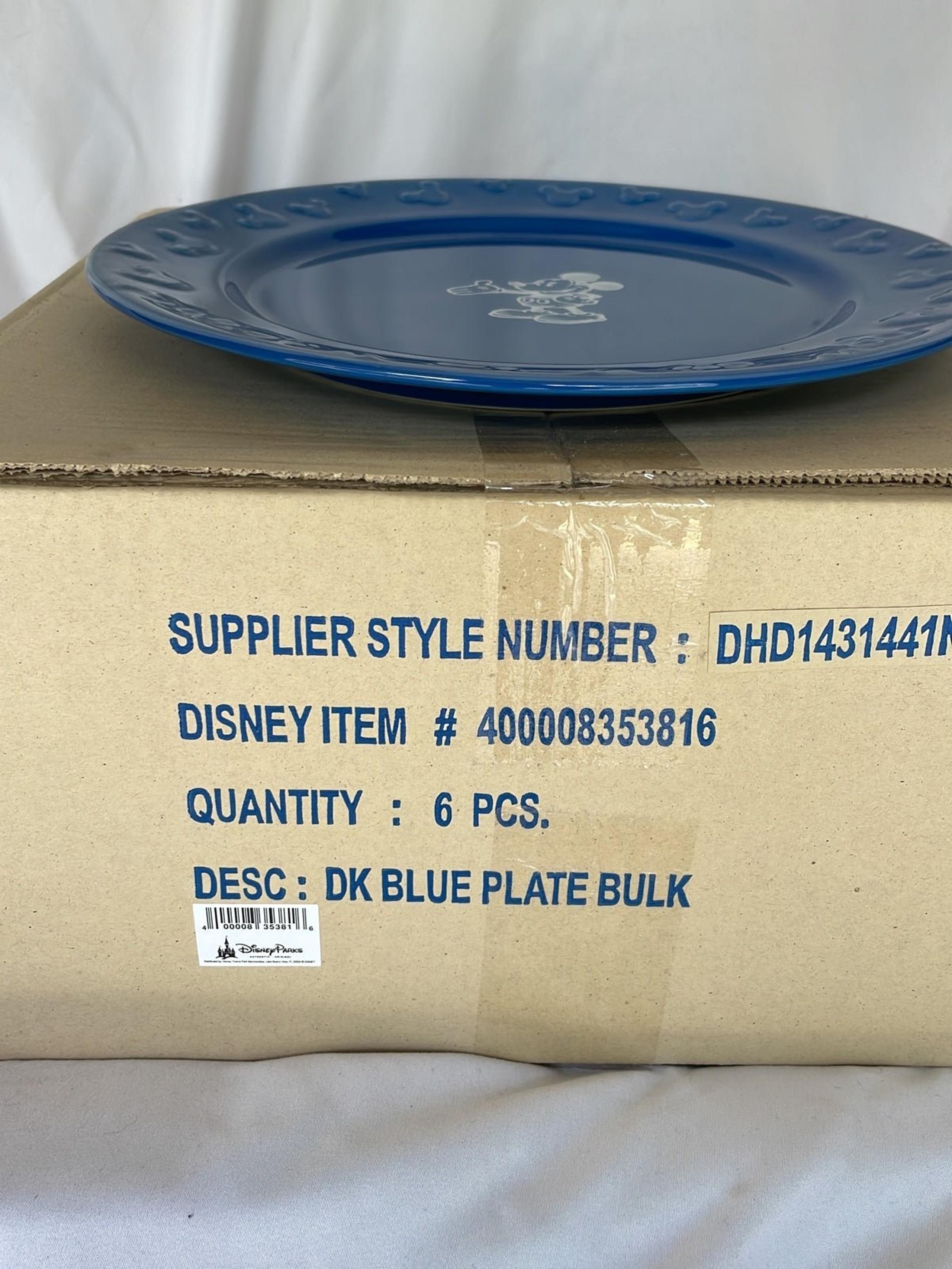 Disney Parks Gourmet Sketch Mickey Mouse 11” Dinner Plate set of 6 NIB