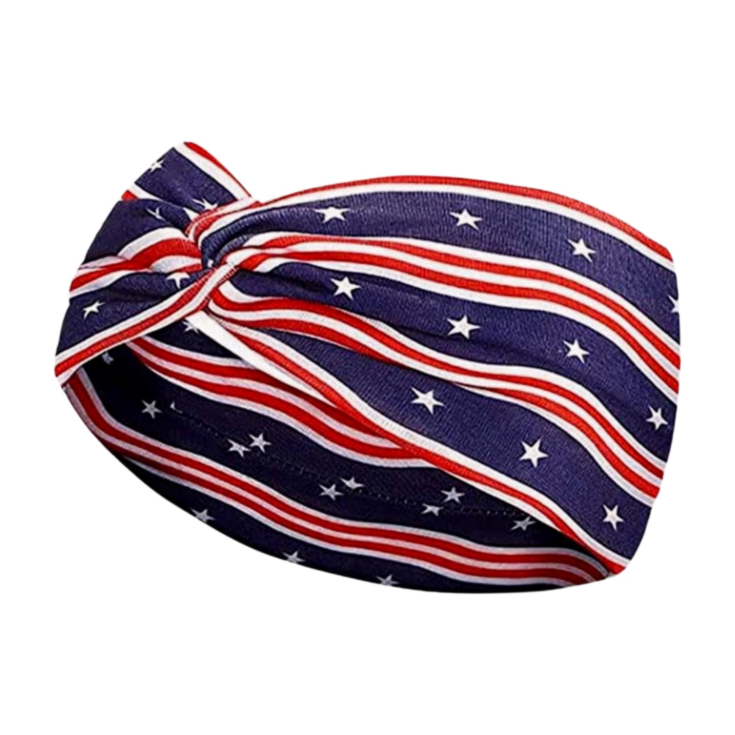 Patriotic head band wrap | Red White & Blue Stretchy Headband for All Ages