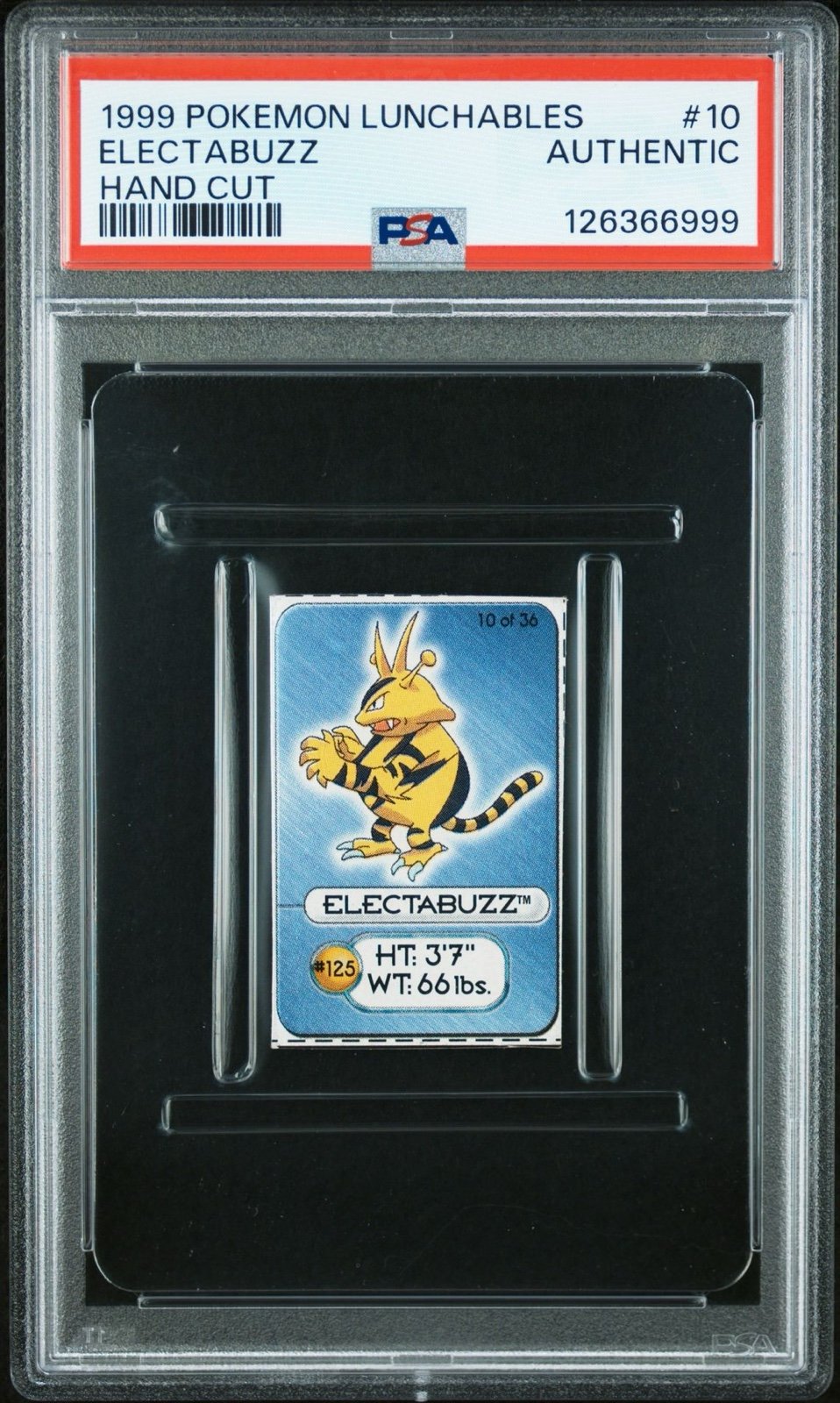 Electabuzz Pokemon Card Lunchables Hand Cut 1999 Nintendo WOTC PSA Authentic