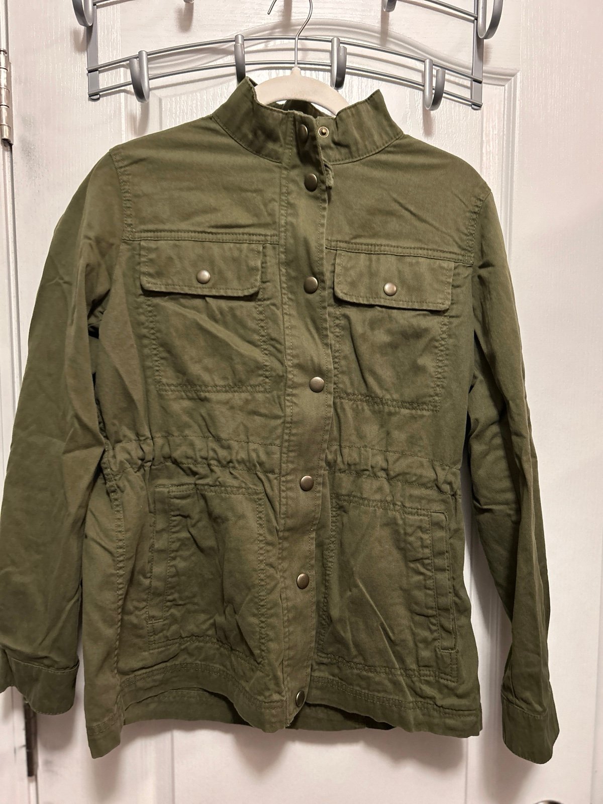 Gap Women's Army Green Canvas core Utility Jacket Medium military outdoors EUC