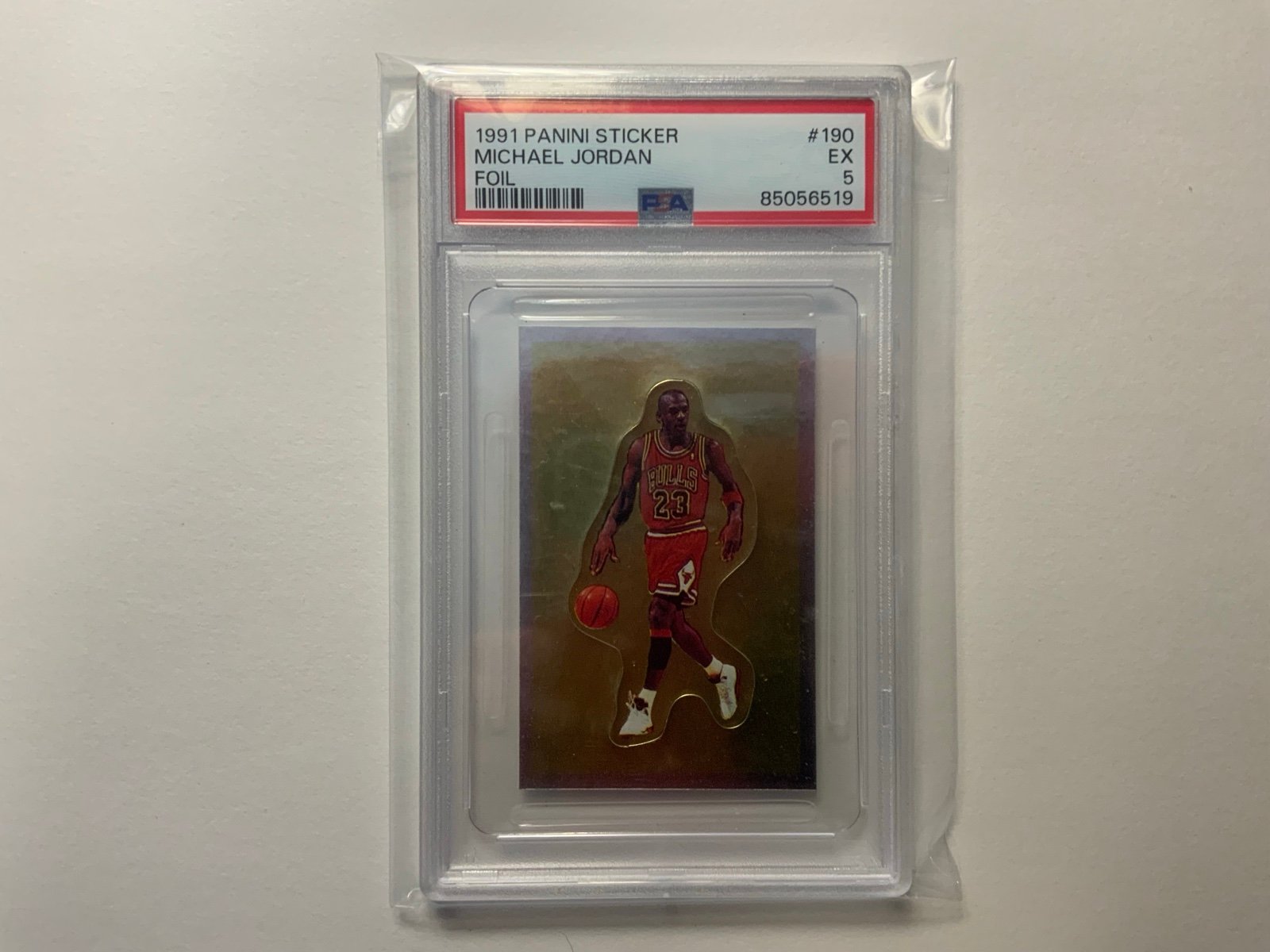 1991 Panini Sticker FOIL Michael Jordan #190 PSA 5