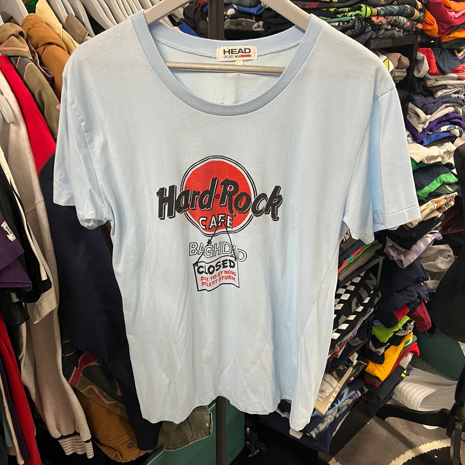 Vintage 90s Desert Storm Hard Rock Parody T-shirt Mens Sz M/L Grunge Baghdad