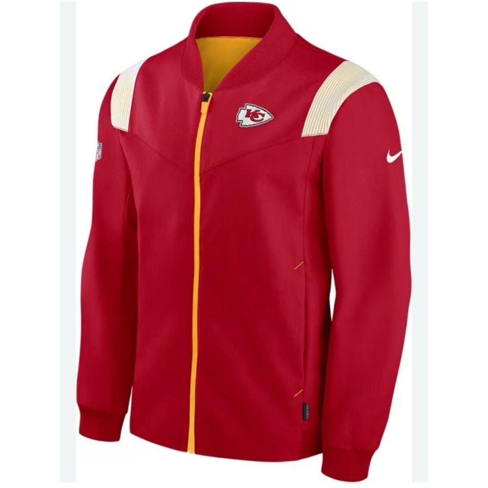 Nike On-Field Men's Kansas City Chiefs Full Zip Sideline Coach Bomber Jacket 3XL
