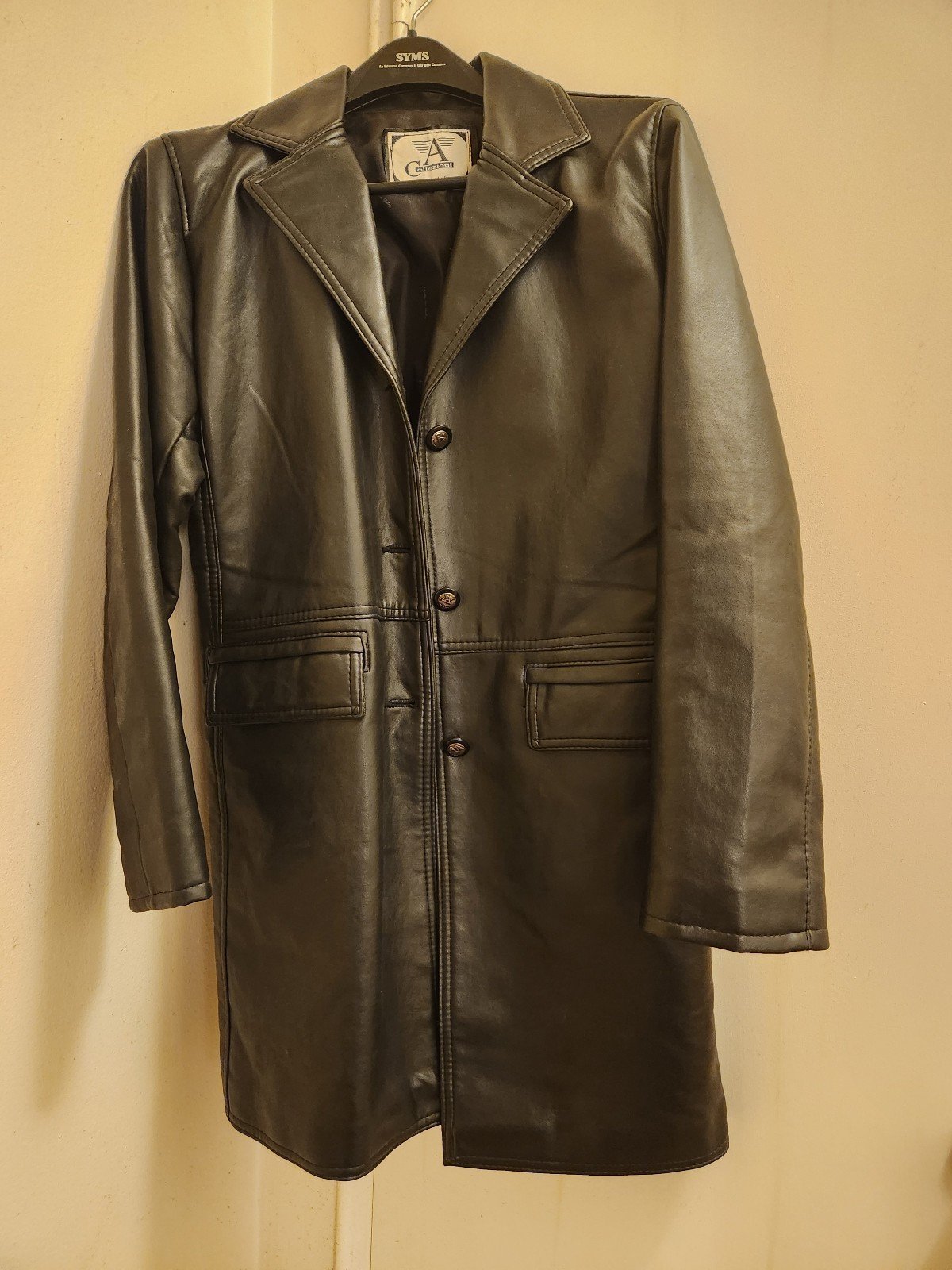 Armani Collezioni Black Italian Leather Coat