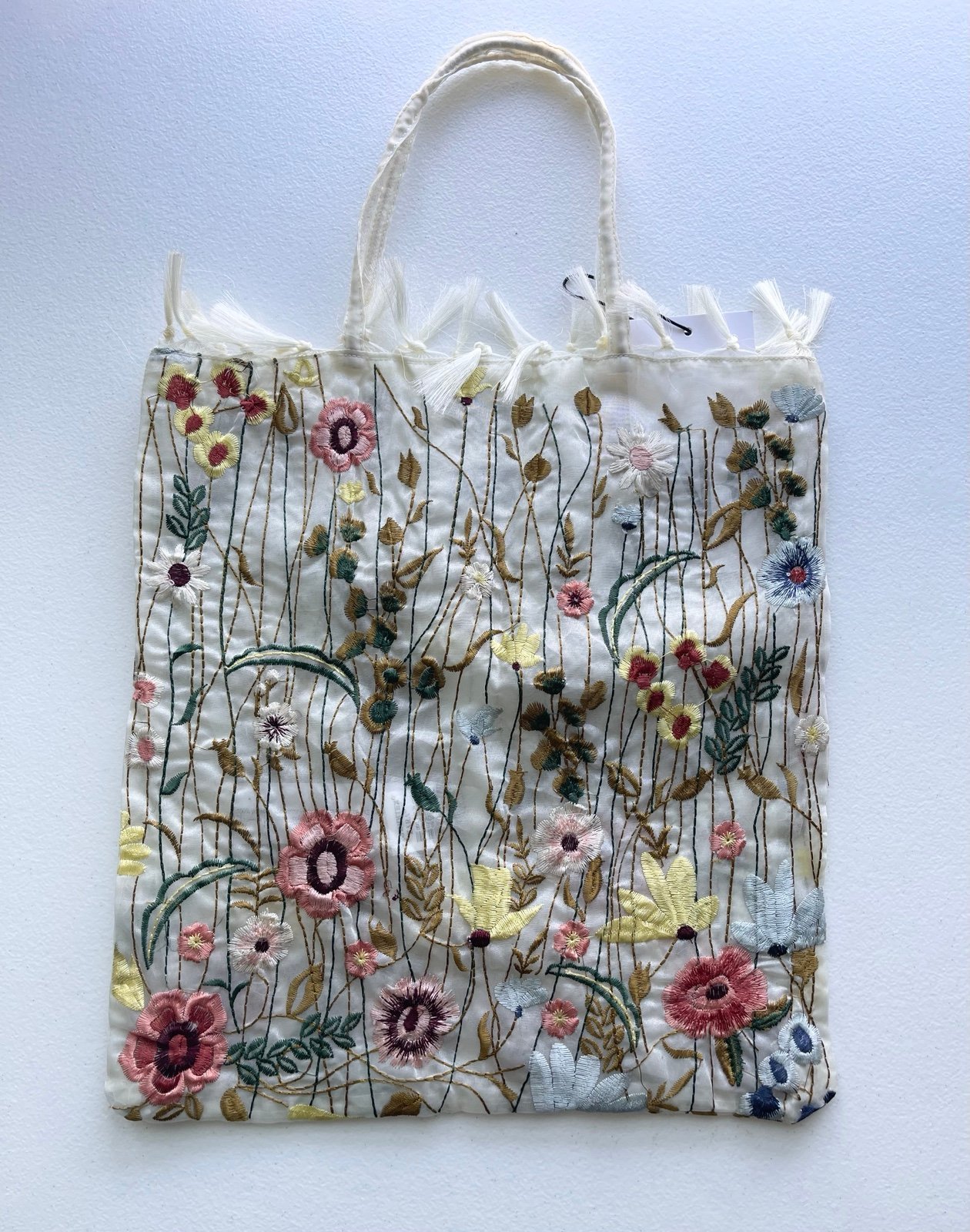 ZARA【NEW】EMBROIDERED FLOWER TOTE BAG FLORAL EMBROIDERY MAXI SHOPPER - Brown | ZARA United States