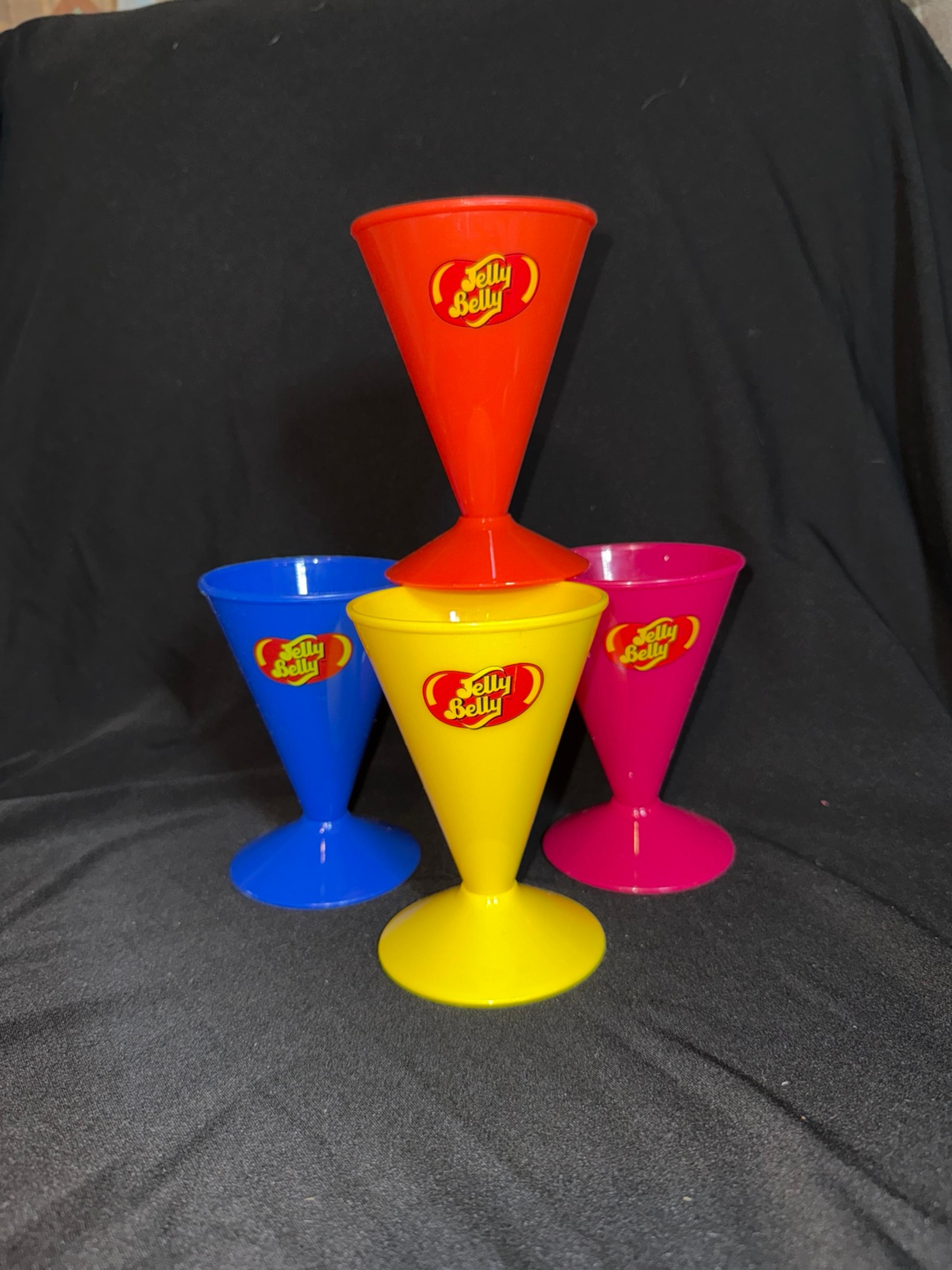 (4) Jelly Belly Reusable Snow Cone Cups EUC No Straws