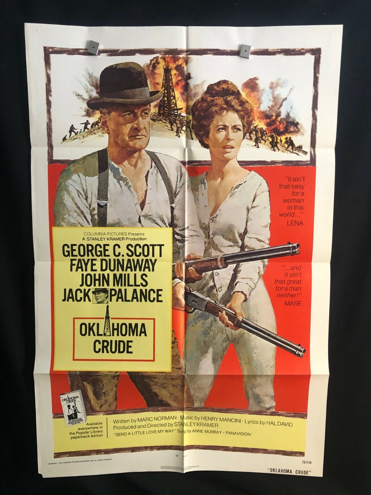 Oklahoma Crude 1973 One Sheet Movie Poster George C Scott Faye Dunaway Cowboy