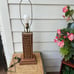Vintage antique hard wood Chinese abacus table lamp
