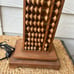 Vintage antique hard wood Chinese abacus table lamp