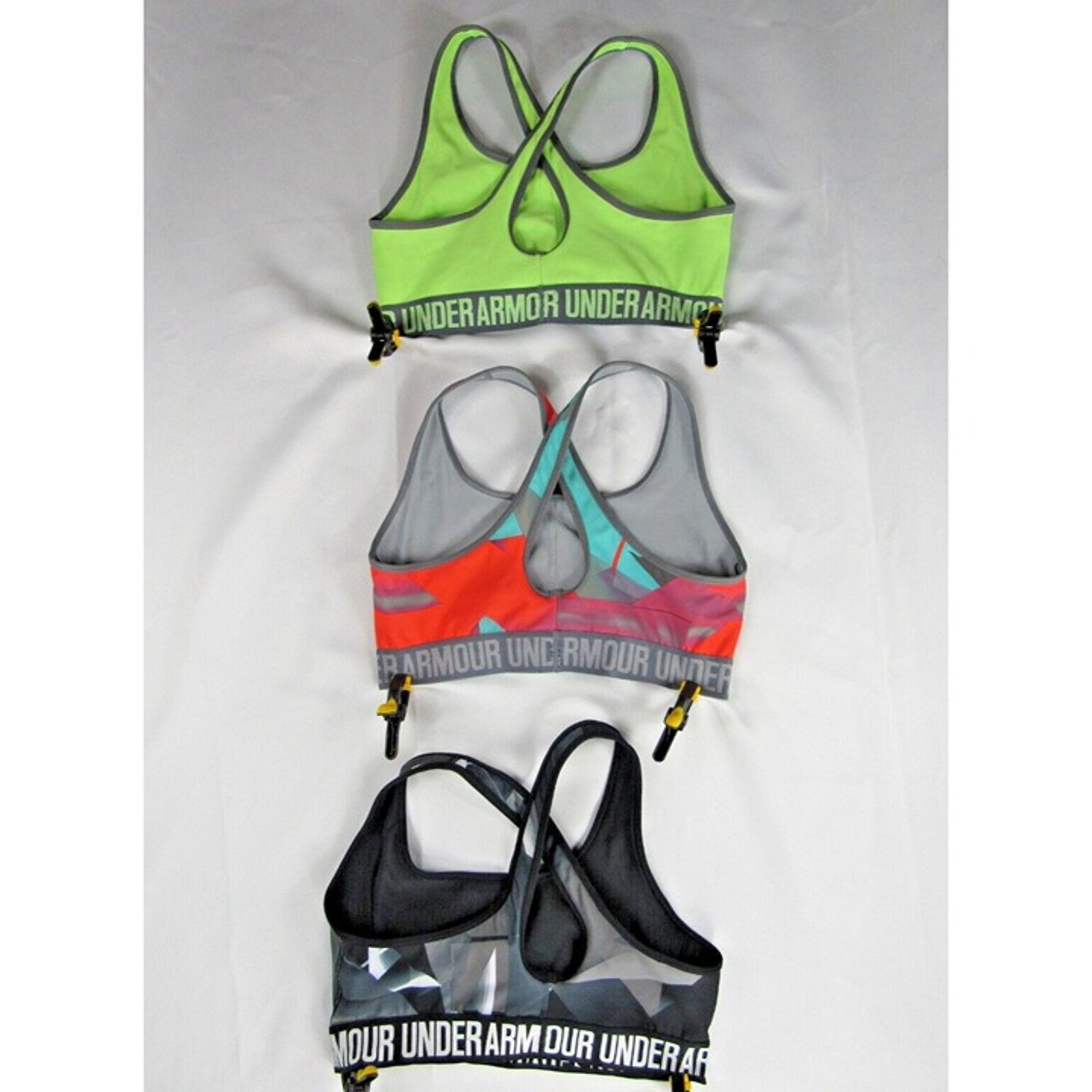 Under Armour Sports Bra Womens Size Athletic Cross Back Compressed SET