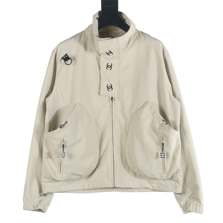 Embroidered Slogan Vintage Zip Windbreaker Jacket