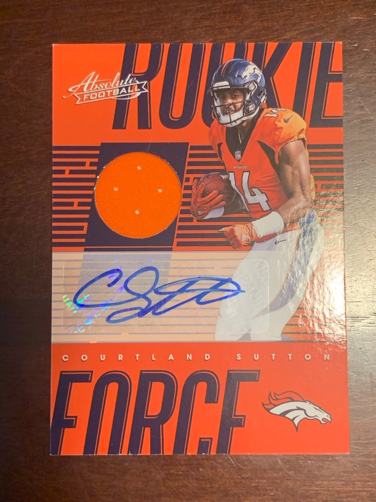 2018 Panini Absolute Force Signatures Courtland Sutton #RF-CS Rookie Auto RC