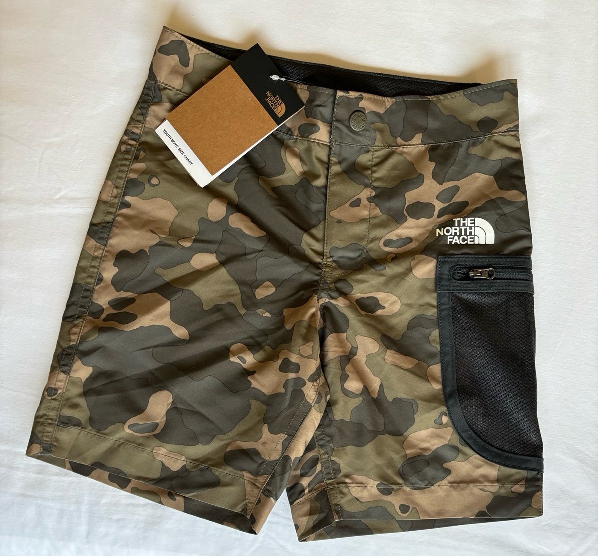 The North Face Boys Kids FlashDry Camo Swim Board Shorts SMALL 7/8