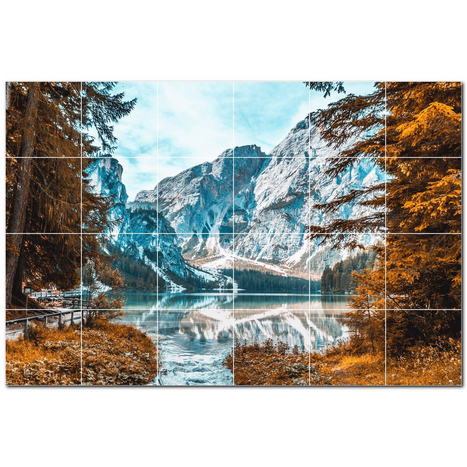 Lighthouse Ceramic Tile Wall Mural PT500834. 48 W x 32 H (24) 8x8 tiles