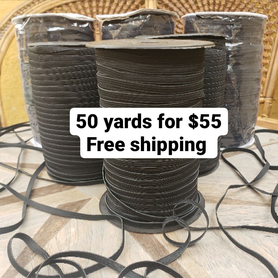 1/4 Inch Black elastic for sale! 50 yard