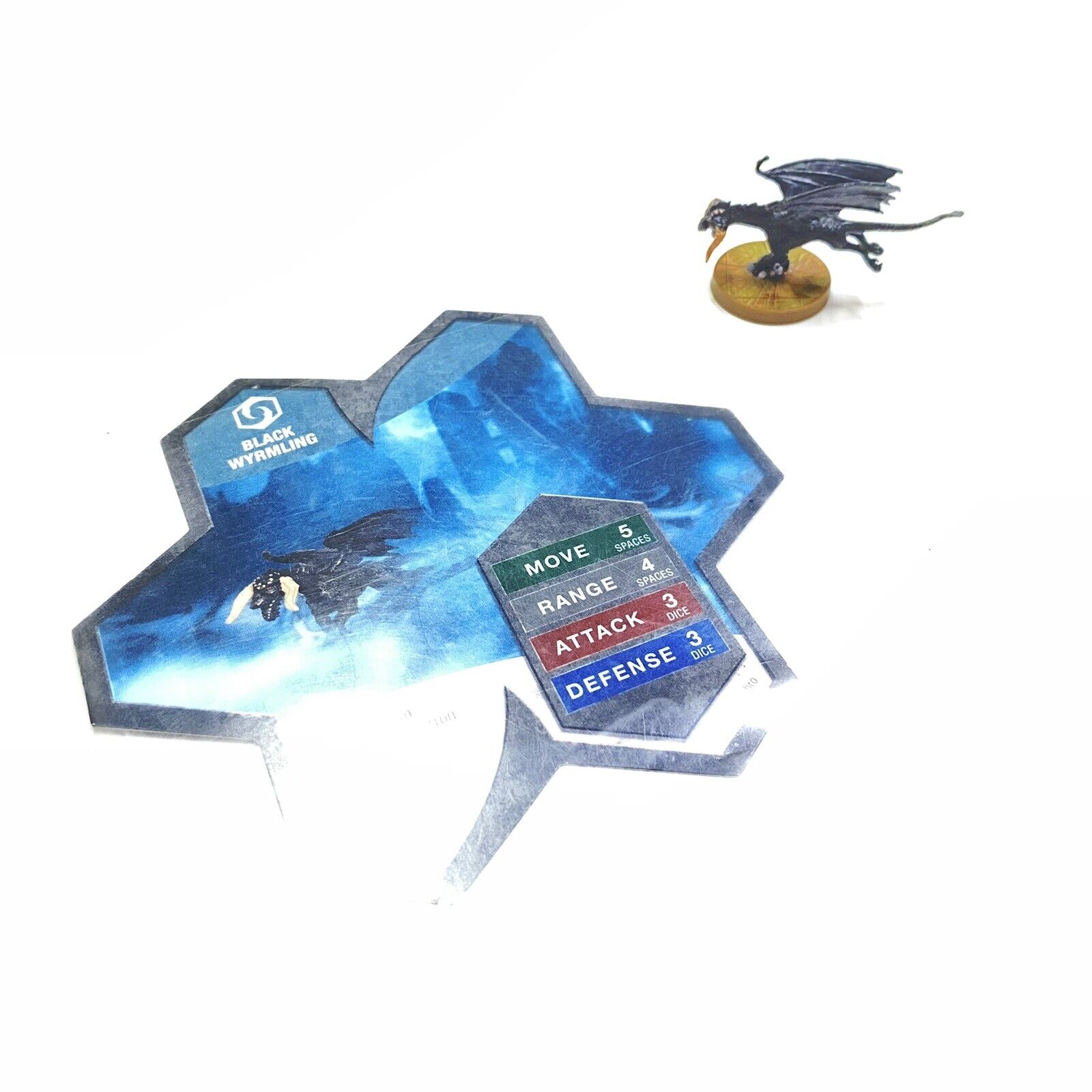 Heroscape Black Wyrmling figure and card