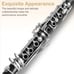 Glarry Black Clarinet 17 Keys Flat B with Two Mouthpiece Connecter