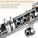 Glarry Black Clarinet 17 Keys Flat B with Two Mouthpiece Connecter