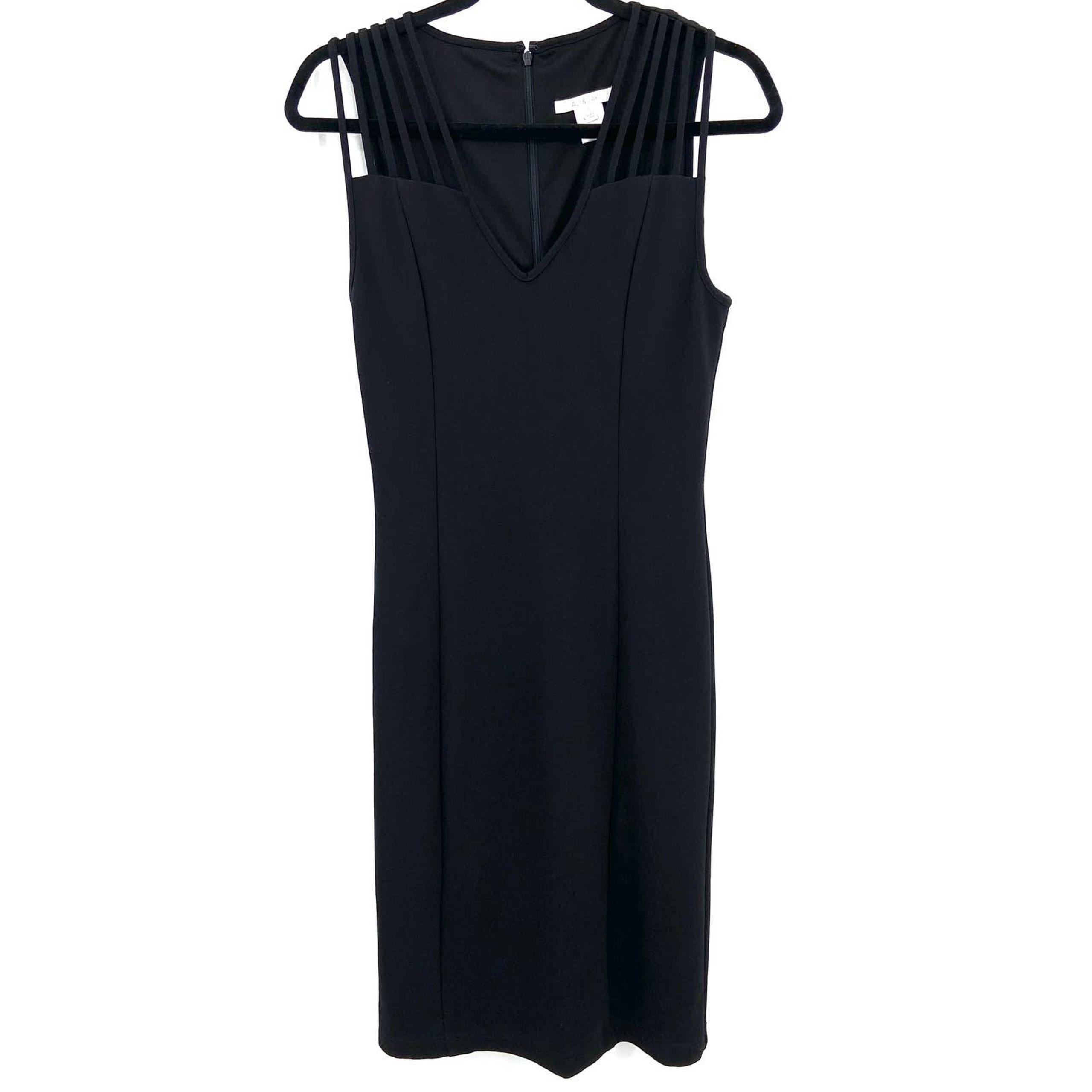 ALI & JAY Black Bodycon Strappy Shoulder Sleeveless Knee Length Dress Size Small