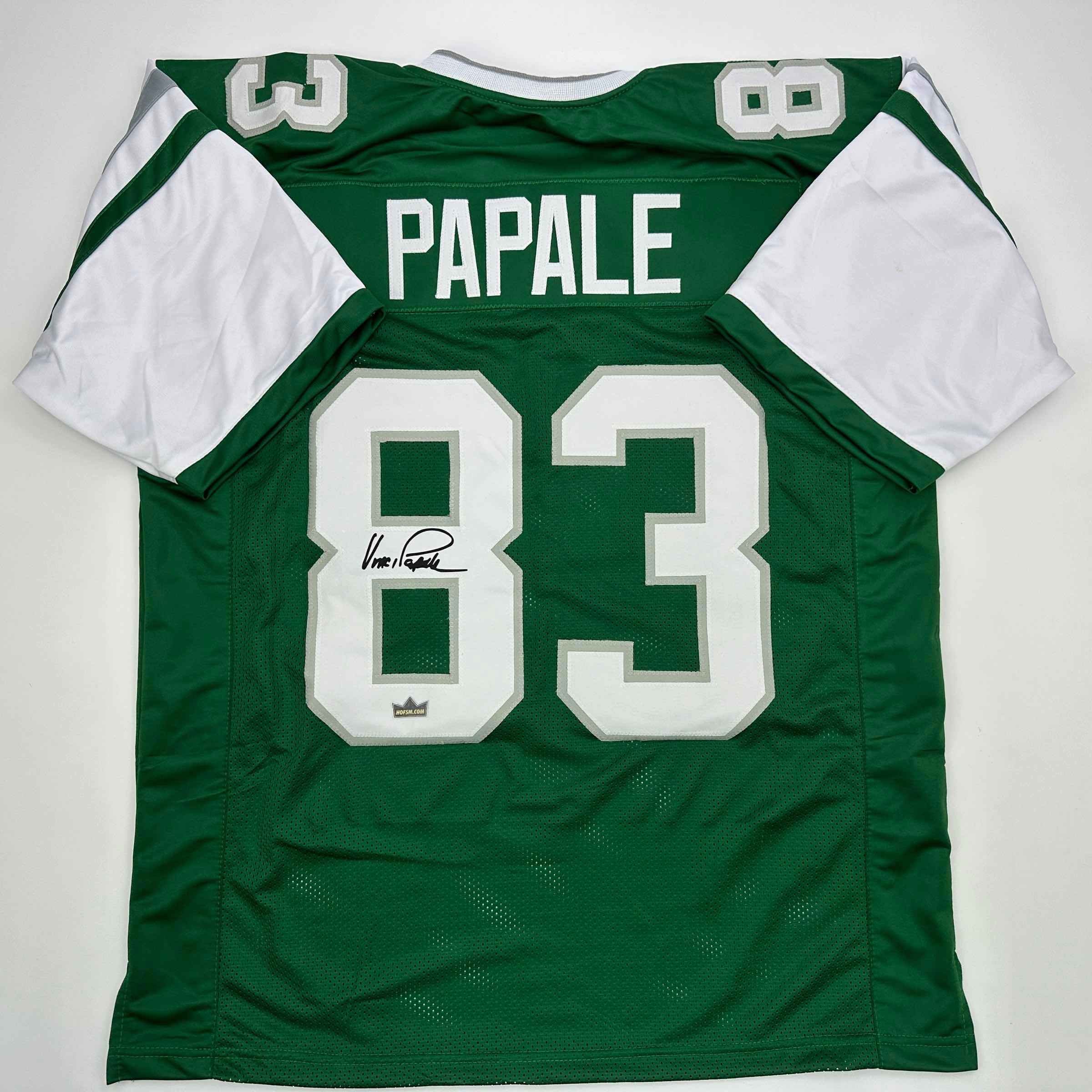 Facsimile Autographed Vince Papale Philadelphia Kelly Green Auto Jersey Size M