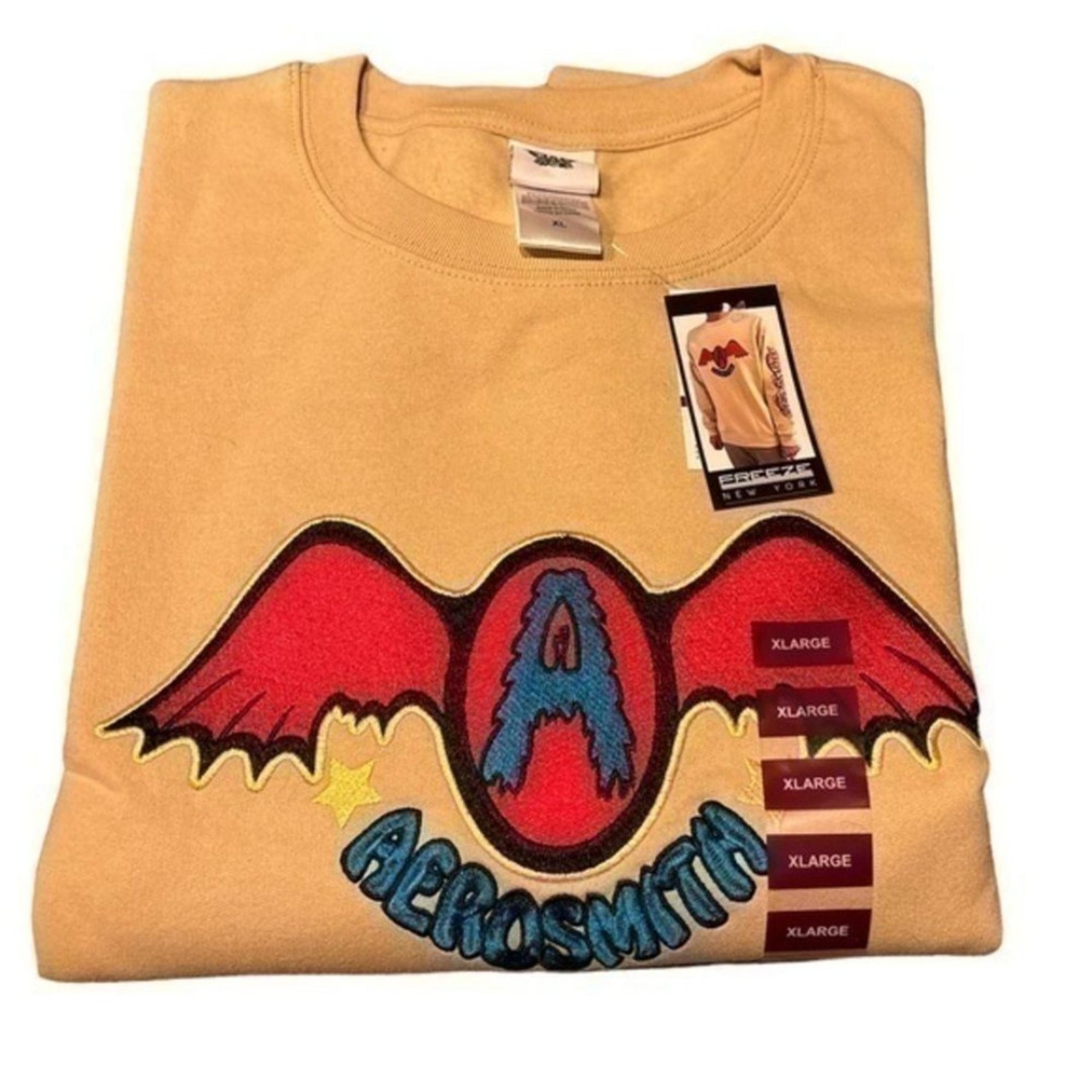 Aerosmith Men’s Classic Rock Sweatshirt -  Embroidered Crewneck - XL