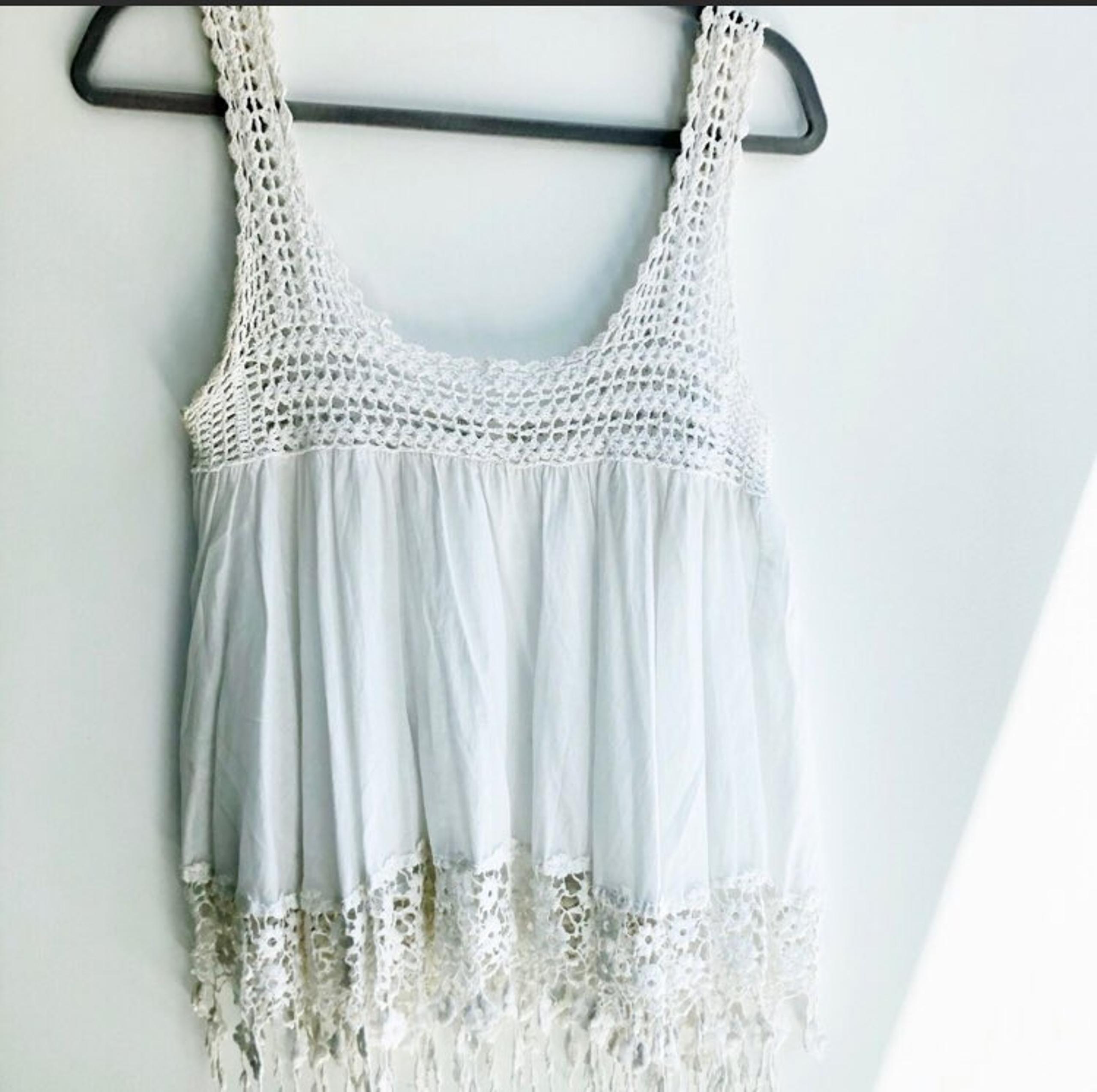 White Crochet Tank