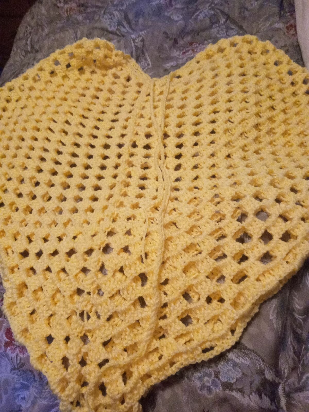Plus size crochet poncho yellow
