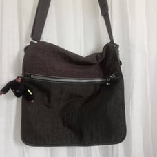 KIPLING X-Large Messenger Bag + Monkey Expands Crossbody Satchel Brown Nylon