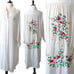 Neiman Marcus Womens Longline Shirt Dress Embroidered Midi White Floral Medium