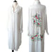 Neiman Marcus Womens Longline Shirt Dress Embroidered Midi White Floral Medium