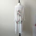 Neiman Marcus Womens Longline Shirt Dress Embroidered Midi White Floral Medium
