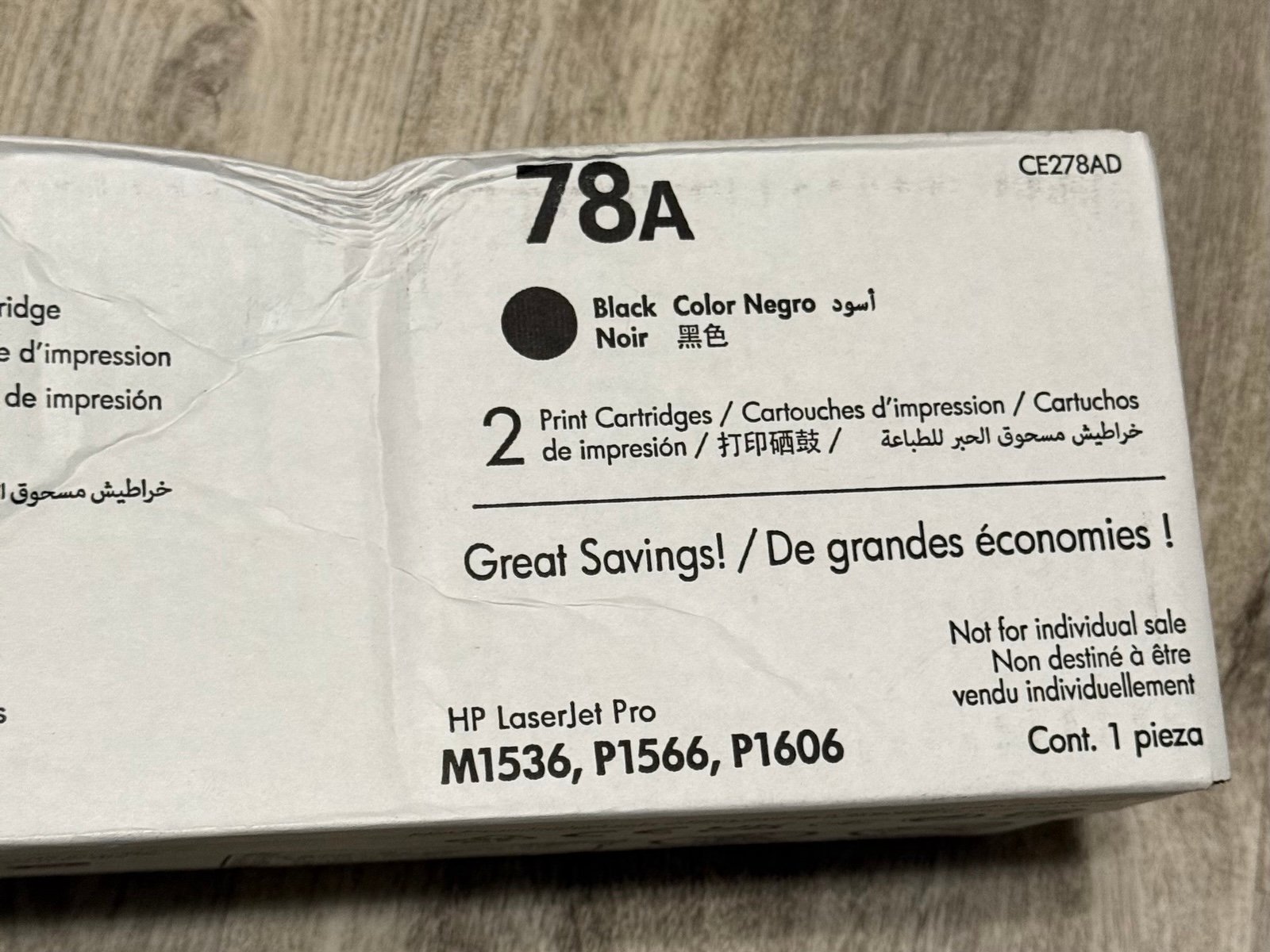 HP LaserJet CE278A 78A Toner Cartridge - Black open box