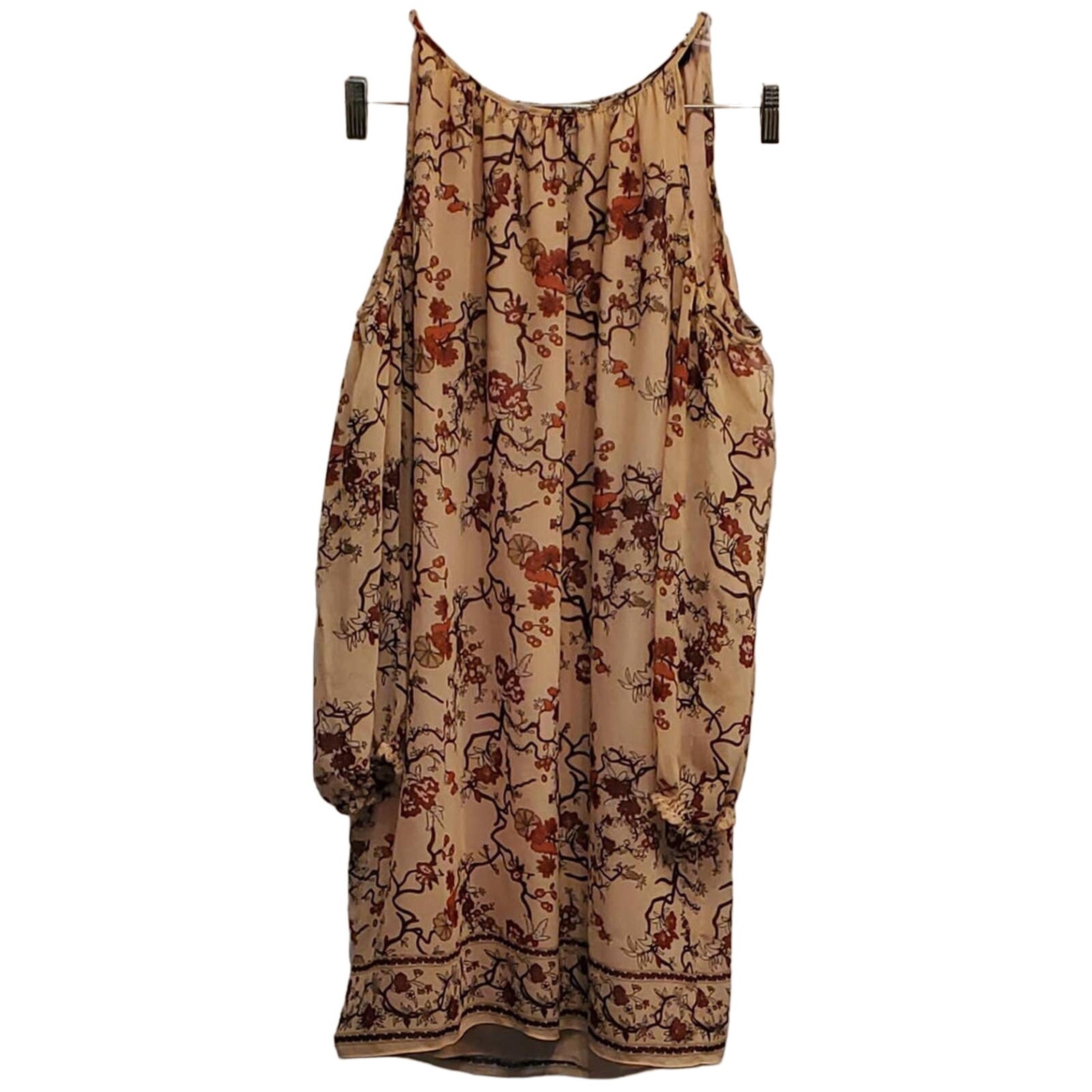Max Edition Women's Cold Shoulder Sheer Arms Tunic Dress Size Small