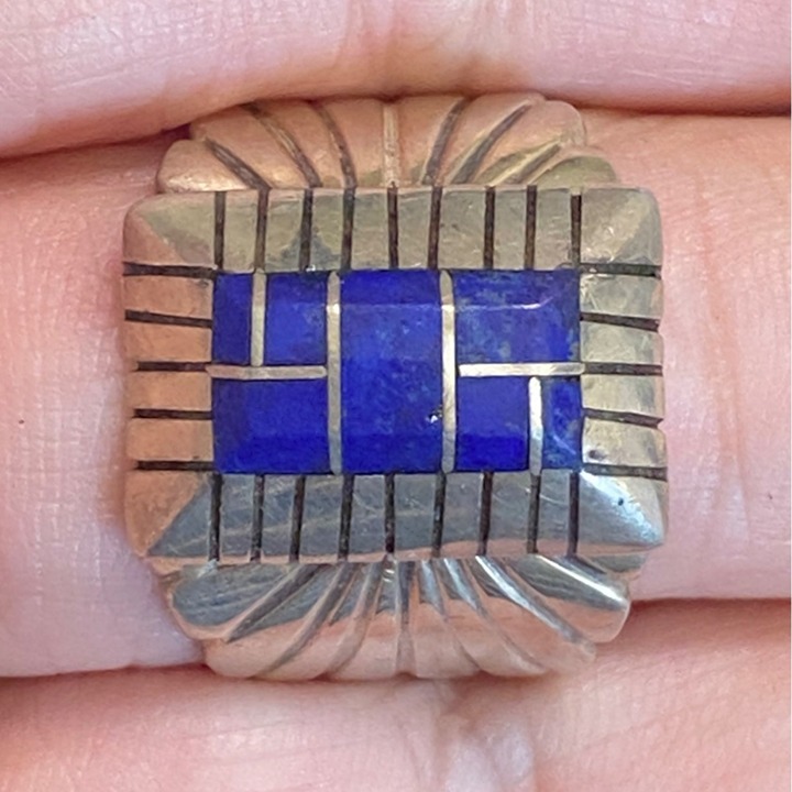 Ring Size 11 Lapis Lazuli C. Benally Native Sterling Silver 925 Men Semi-Preciou
