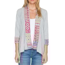 Johnny Was JWLA Embroidered Open Front Cardigan Small