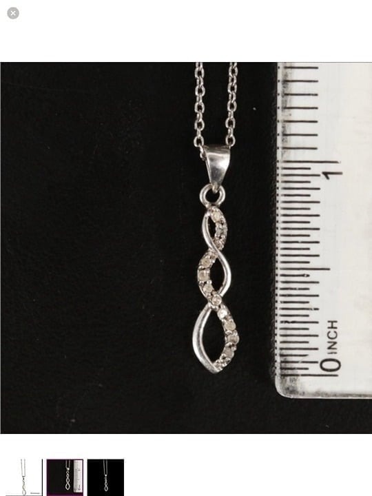 JWBR Sterling silver Genuine diamond pendant necklace excellent condition