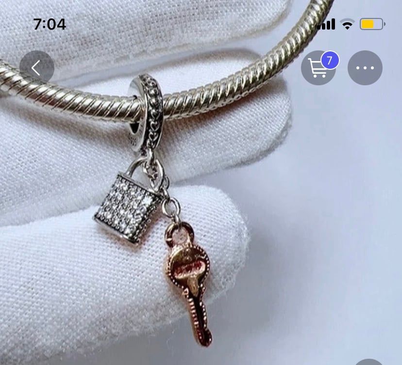 Pavé, locket, and key PANDORA charm