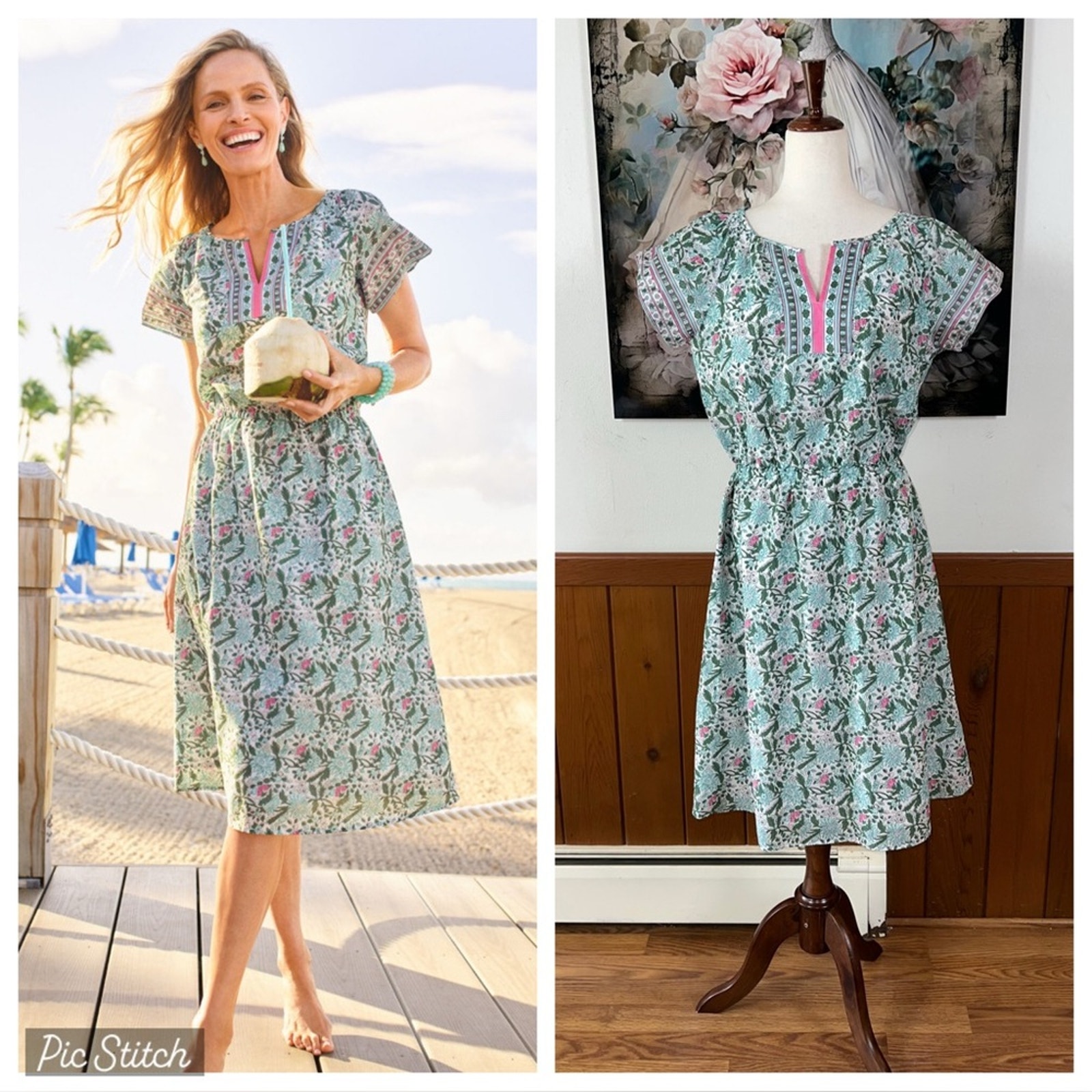 Adorable Talbots Voile Fit & Flare Primrose Cotton Dress!