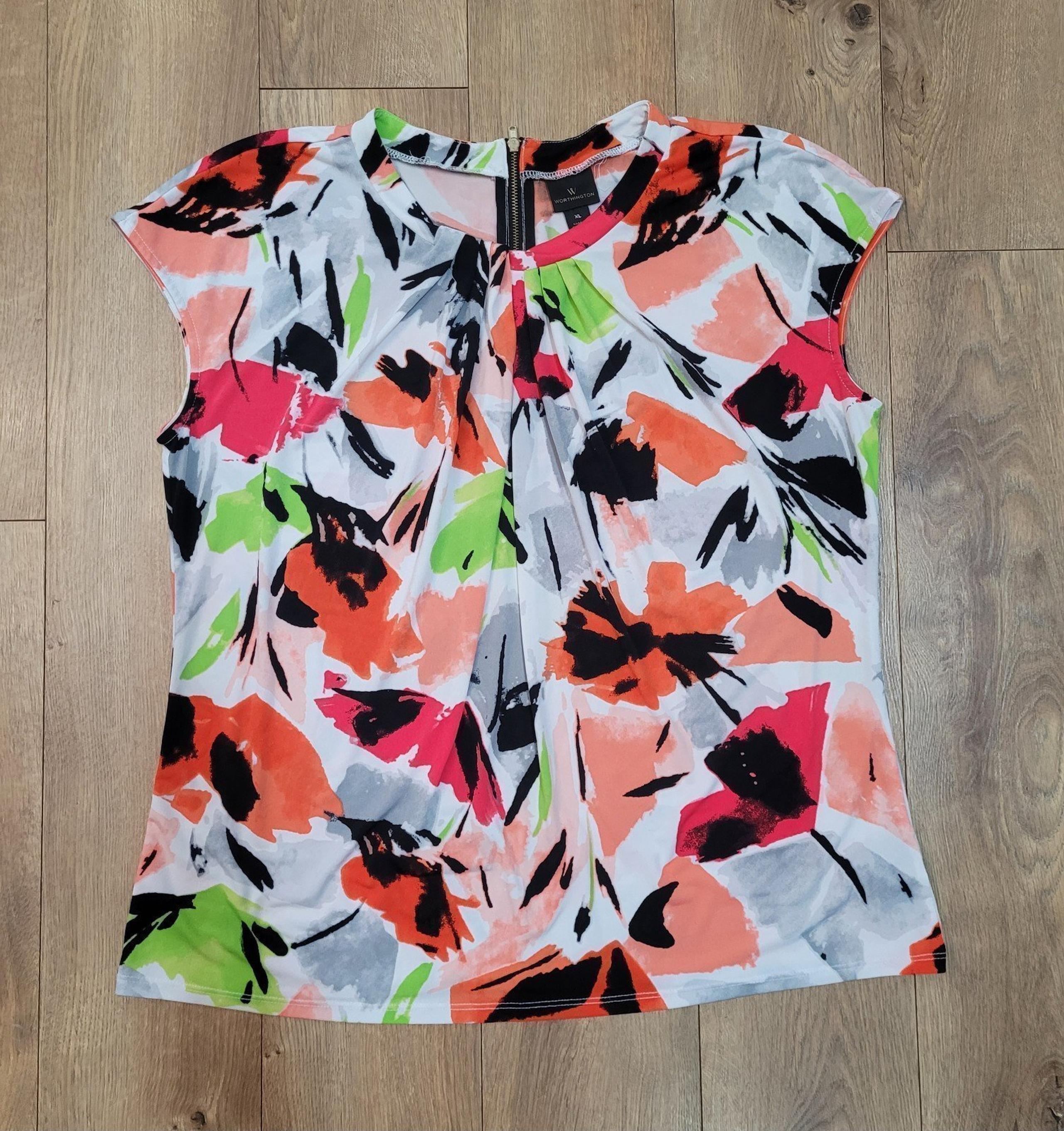 Worthington Short Sleeve Floral Women’s Blouse