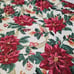 Set 2 Vintage Christmas Poinsettia DHC Holiday Table Cloth Topper Square Napkins