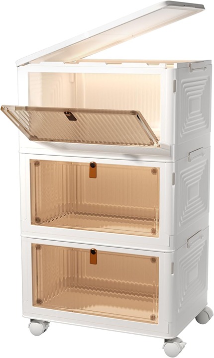 23Qt Plastic Storage Bins Organizer 3 Tier