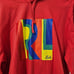Men's Polo Ralph Lauren Logo Red Hooded Sweatshirt Long Sleeves Size Large