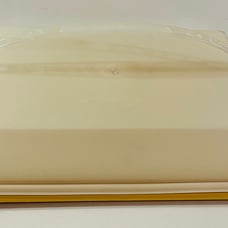 Vintage Tupperware 9x13 Rectangular Sheet Cake Carrier w/ Handle #624 Gold Clear