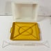 Vintage Tupperware 9x13 Rectangular Sheet Cake Carrier w/ Handle #624 Gold Clear