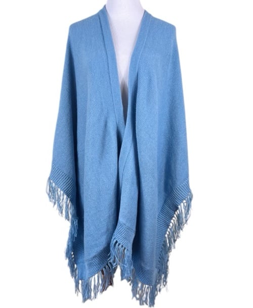 Alpaca Warehouse Alpaca Knit Oversized Shawl Wrap Blue